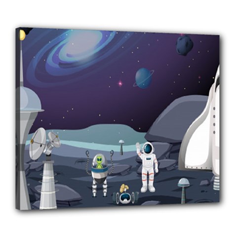 Alien Astronaut Scene Canvas 24  x 20  (Stretched) from ArtsNow.com