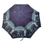 Alien Astronaut Scene Folding Umbrellas