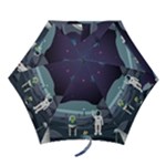 Alien Astronaut Scene Mini Folding Umbrellas
