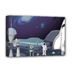 Alien Astronaut Scene Deluxe Canvas 18  x 12  (Stretched)