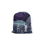 Alien Astronaut Scene Drawstring Pouch (Small)
