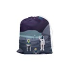 Alien Astronaut Scene Drawstring Pouch (Medium)