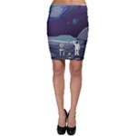 Alien Astronaut Scene Bodycon Skirt