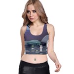 Alien Astronaut Scene Racer Back Crop Top