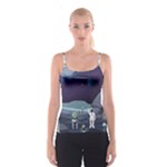 Alien Astronaut Scene Spaghetti Strap Top