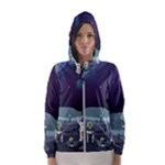 Alien Astronaut Scene Women s Hooded Windbreaker