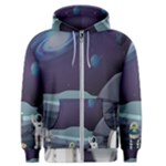 Alien Astronaut Scene Men s Zipper Hoodie