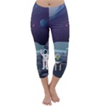 Alien Astronaut Scene Capri Winter Leggings 