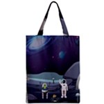 Alien Astronaut Scene Zipper Classic Tote Bag