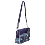 Alien Astronaut Scene Shoulder Bag with Back Zipper