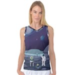 Alien Astronaut Scene Women s Basketball Tank Top