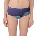 Alien Astronaut Scene Mid-Waist Bikini Bottoms