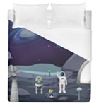 Alien Astronaut Scene Duvet Cover (Queen Size)