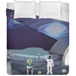 Alien Astronaut Scene Duvet Cover Double Side (California King Size)