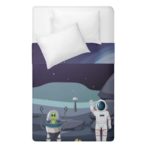 Alien Astronaut Scene Duvet Cover Double Side (Single Size) from ArtsNow.com
