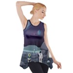 Alien Astronaut Scene Side Drop Tank Tunic