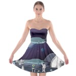 Alien Astronaut Scene Strapless Bra Top Dress