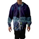 Alien Astronaut Scene Kids  Hooded Windbreaker