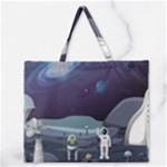 Alien Astronaut Scene Zipper Large Tote Bag