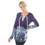 Alien Astronaut Scene Tie Up T-Shirt