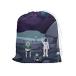 Alien Astronaut Scene Drawstring Pouch (XL)