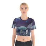 Alien Astronaut Scene Cotton Crop Top