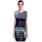 Alien Astronaut Scene Classic Sleeveless Midi Dress