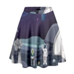 Alien Astronaut Scene High Waist Skirt