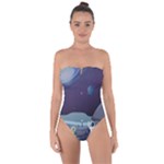Alien Astronaut Scene Tie Back One Piece Swimsuit