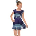 Alien Astronaut Scene Kids  Cap Sleeve Dress