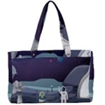 Alien Astronaut Scene Canvas Work Bag
