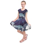 Alien Astronaut Scene Kids  Short Sleeve Dress
