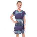 Alien Astronaut Scene Kids  Drop Waist Dress