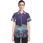 Alien Astronaut Scene Women s Short Sleeve Shirt