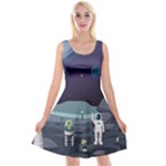 Alien Astronaut Scene Reversible Velvet Sleeveless Dress