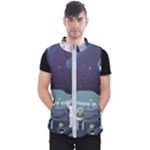 Alien Astronaut Scene Men s Puffer Vest