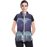 Alien Astronaut Scene Women s Puffer Vest