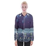 Alien Astronaut Scene Womens Long Sleeve Shirt