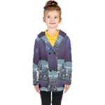 Alien Astronaut Scene Kids  Double Breasted Button Coat