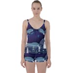Alien Astronaut Scene Tie Front Two Piece Tankini