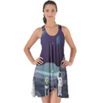Alien Astronaut Scene Show Some Back Chiffon Dress