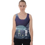 Alien Astronaut Scene Velvet Tank Top