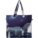 Alien Astronaut Scene Canvas Travel Bag