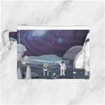 Alien Astronaut Scene Canvas Cosmetic Bag (Medium)