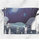 Alien Astronaut Scene Canvas Cosmetic Bag (XXXL)