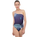 Alien Astronaut Scene Classic One Shoulder Swimsuit