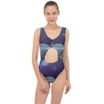 Alien Astronaut Scene Center Cut Out Swimsuit