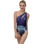 Alien Astronaut Scene To One Side Swimsuit