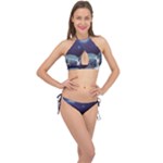 Alien Astronaut Scene Cross Front Halter Bikini Set