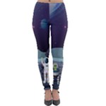 Alien Astronaut Scene Lightweight Velour Leggings